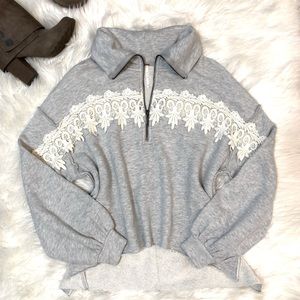 Free People Half Zip Pullover Sweater - Sweatshirt